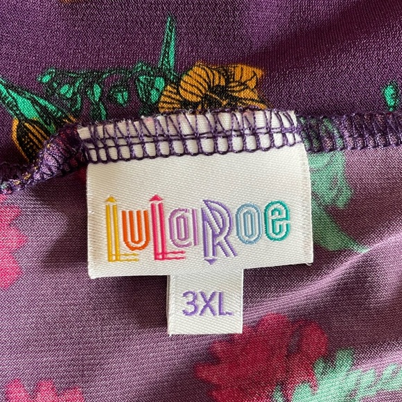 LuLaRoe Plum Purple & Floral Jersey A-Line Maxi Skirt XL (Altered from 3XL) - Picture 4 of 10